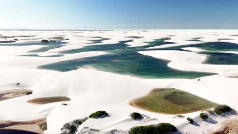 drone view of dunes and lagoons in lençóis maranhenses national park - rota lagoa azul, maranhão, brazil