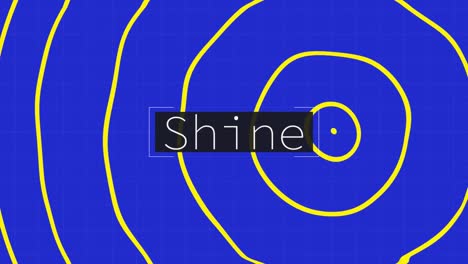 animation of multiple shine text over blue background