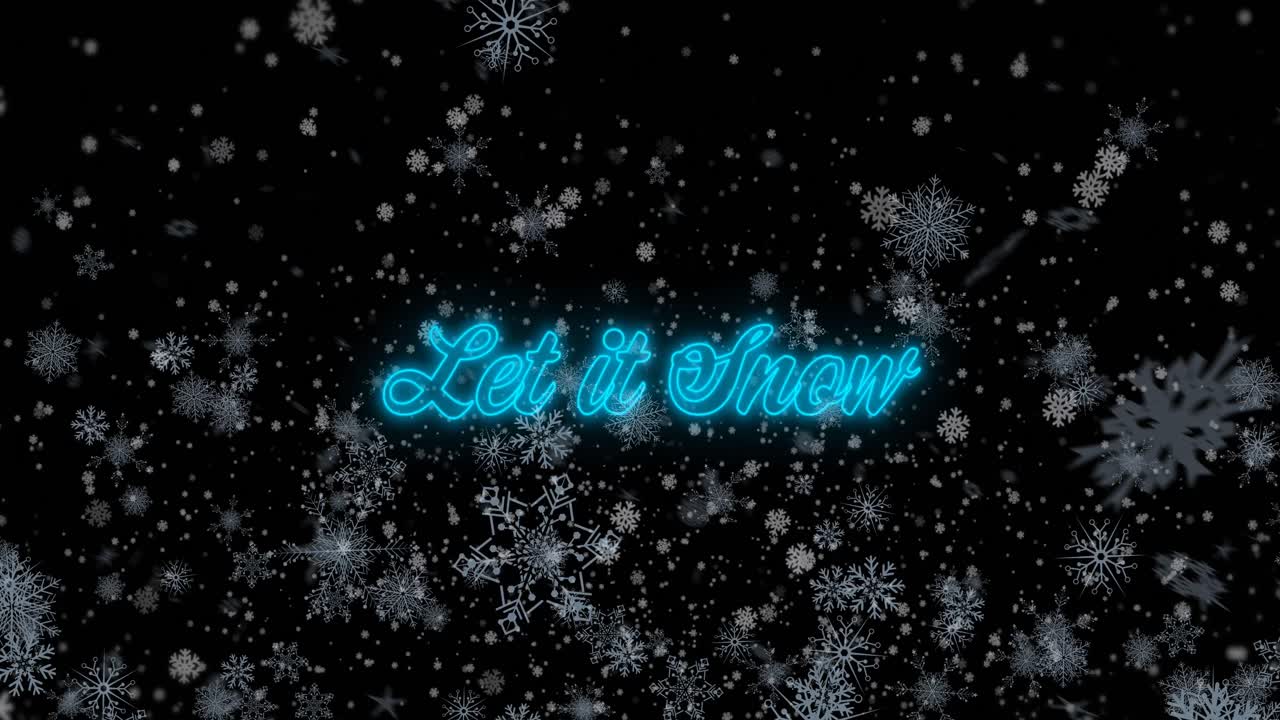 눈이 떨어지는 애니메이션 눈이 내리자 텍스트