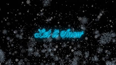 animation of snow falling over let it snow text