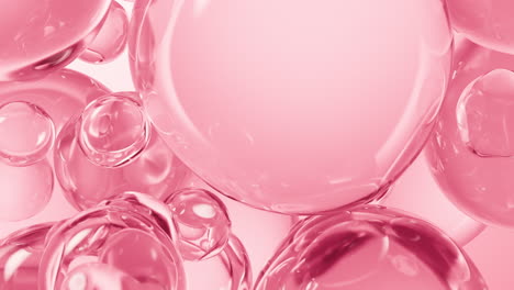 transparent pink liquid bubbles background, 3d rendering.