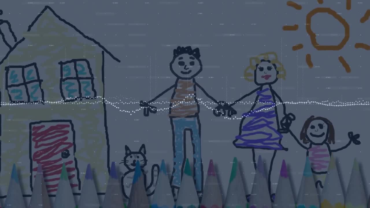 가족 추첨에 대한 통계 및 데이터 처리 애니메이션