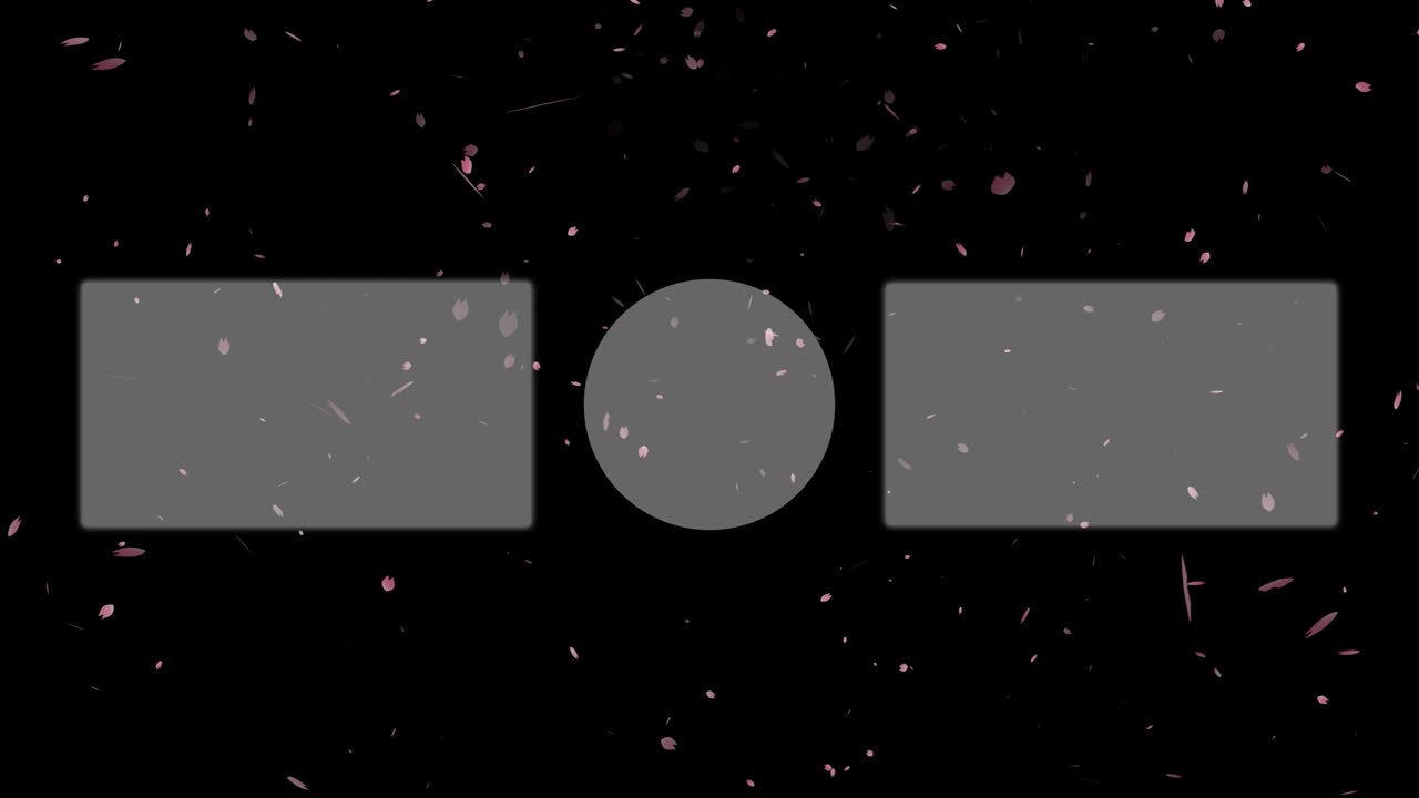체리 꽃 잎자루 입자 끝 카드 끝 화면 모션 그래픽