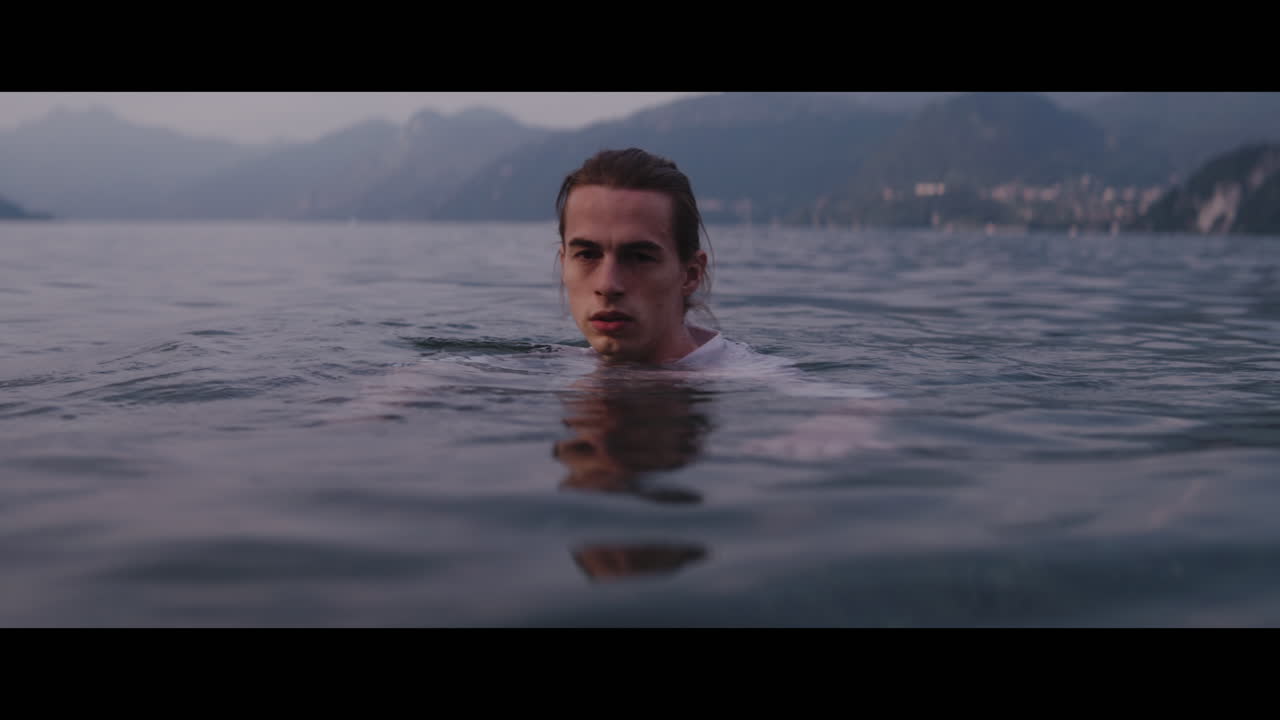 Man Swimming in a Lake