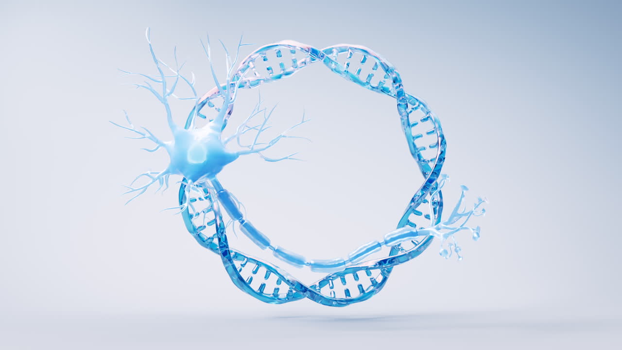 biología de la célula nerviosa con el concepto de biomedicina, renderización en 3d.