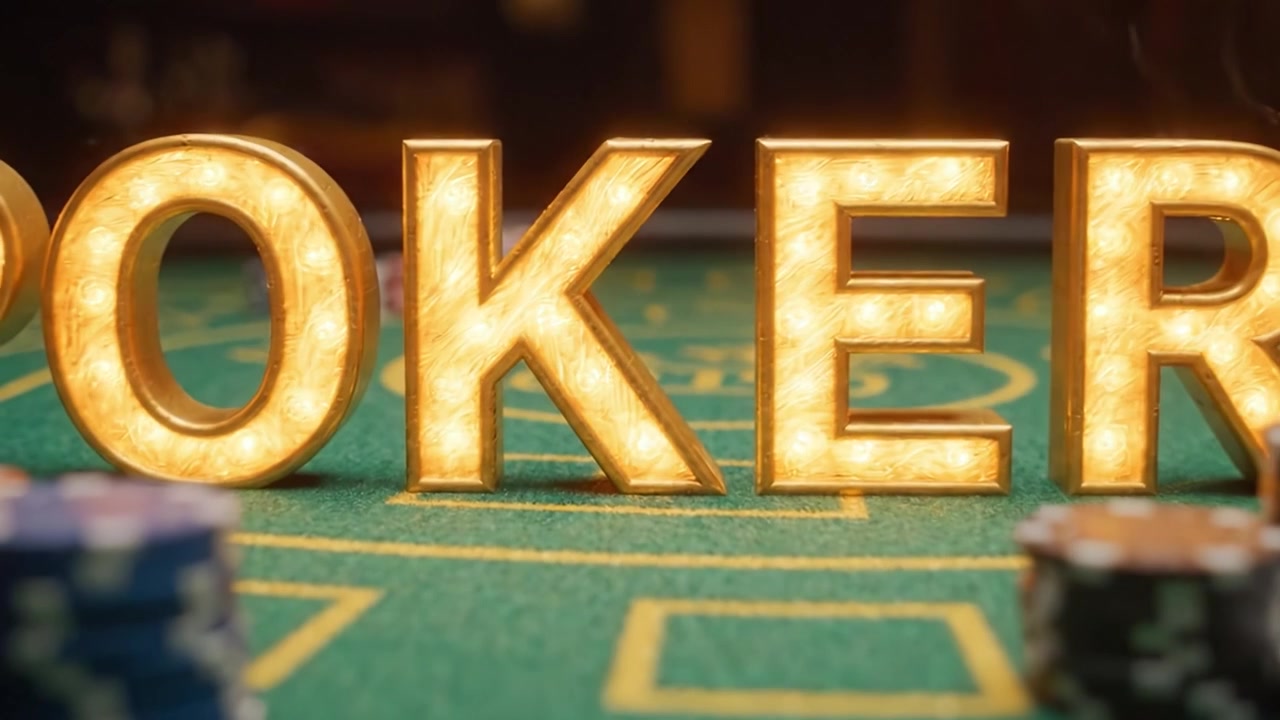 Momenti emozionanti al tavolo da poker: una vivida esposizione di fiches e luci brillanti che cattura l'intensità del gioco d'azzardo ad alte poste e della strategia in azione.