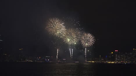 fuegos artificiales del año nuevo chino en hong kong, 4k