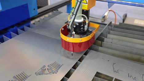 cnc laser plasma cutting of metal, modern industrial technology.