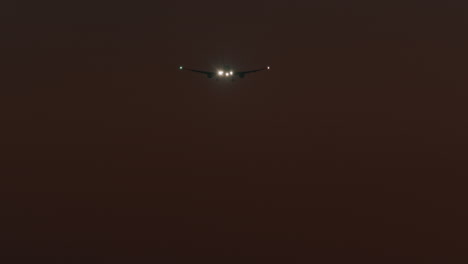 the plane lands at night