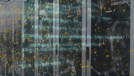 animación de formas y procesamiento de datos en la sala del servidor