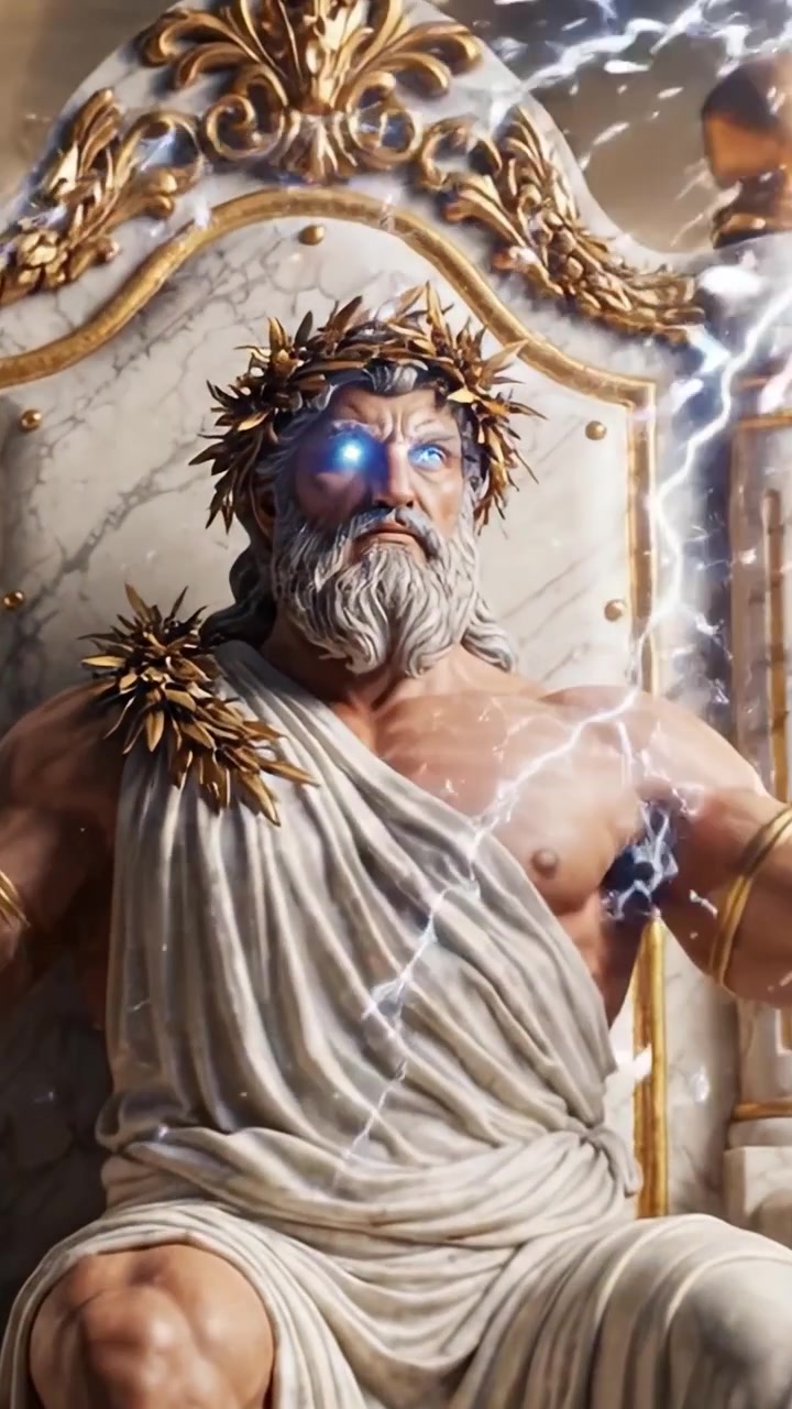 Divinità Maestosa su Trono: Una Potente Rappresentazione di Autorità Divina, Presenza Regale ed Eredità Mitica Catturata con Dettagli Sbalorditivi e Splendore Artistico