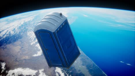 Portable-street-WC-toilet-cabin-on-Earth-orbit