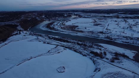 Breathtaking-aerial-view-of-frozen-Canadian-landscapes