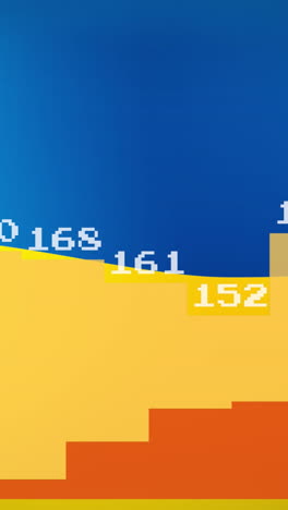 animation of financial data and graph over flag of ukraine