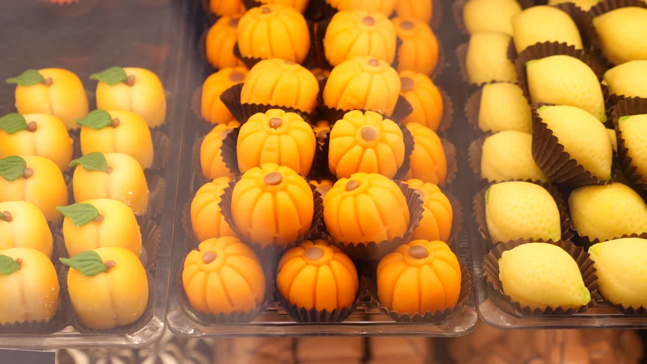 Assortment of colorful marzipan candies