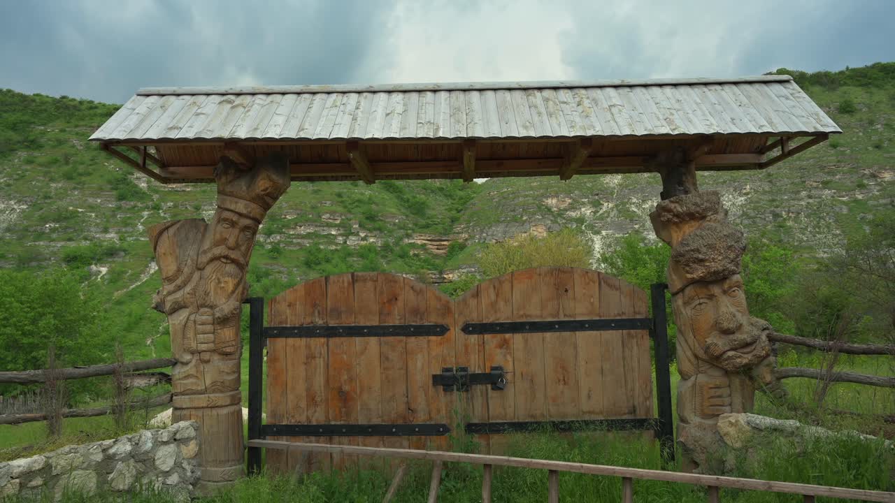 Wooden gate in Old Orhei, Moldova