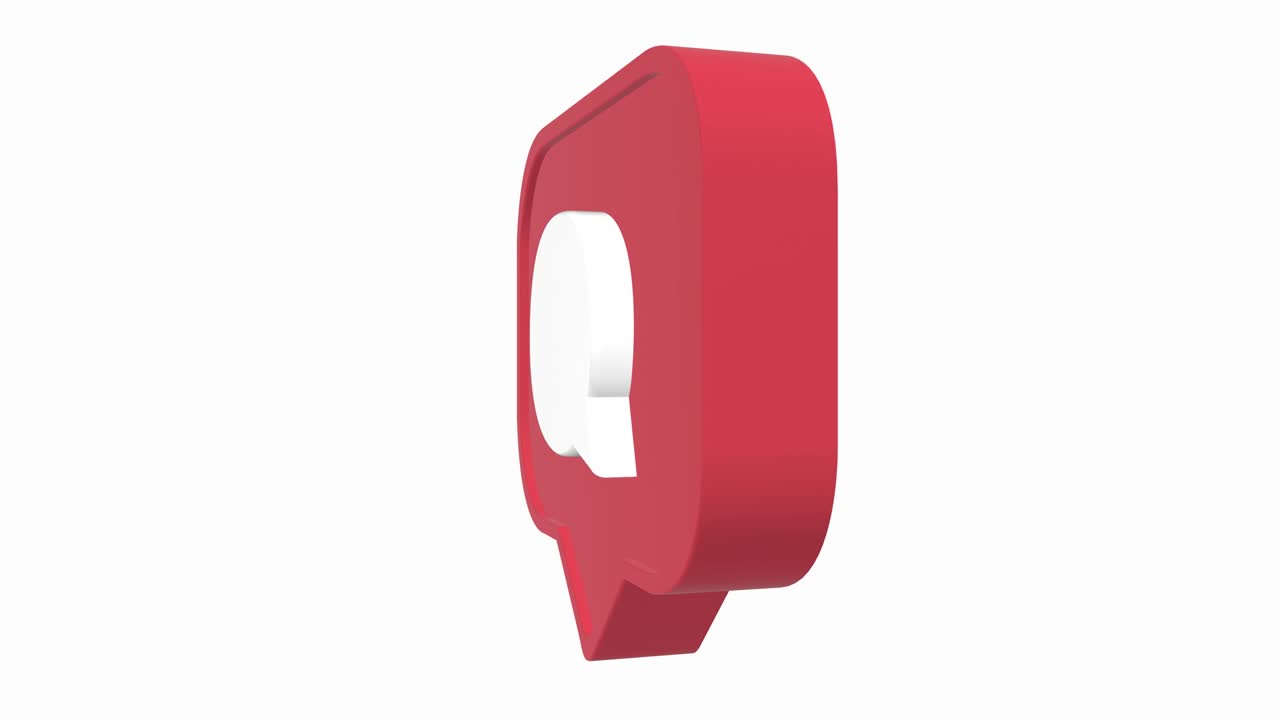Social media icon in a red shape. New message concept. Loop animation