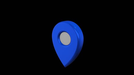 map pointer blue color. geolocation mark 3d. alpha channel