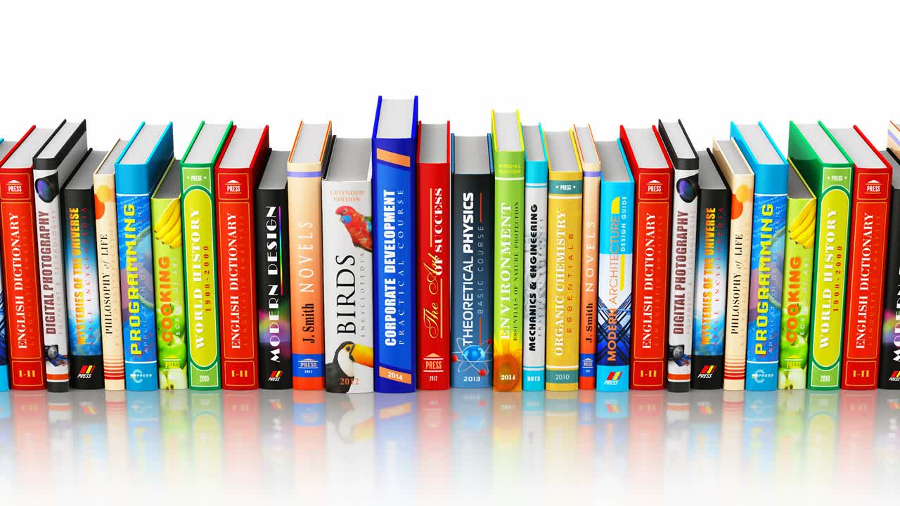 Seamless looping color hardcover books