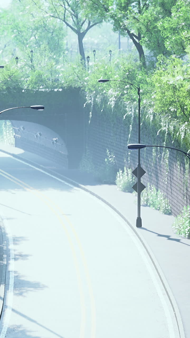 도시 의 안개 가 가득 한 거리