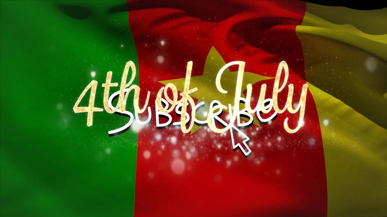 Animation of 4th july and subscribe over flag of senegal