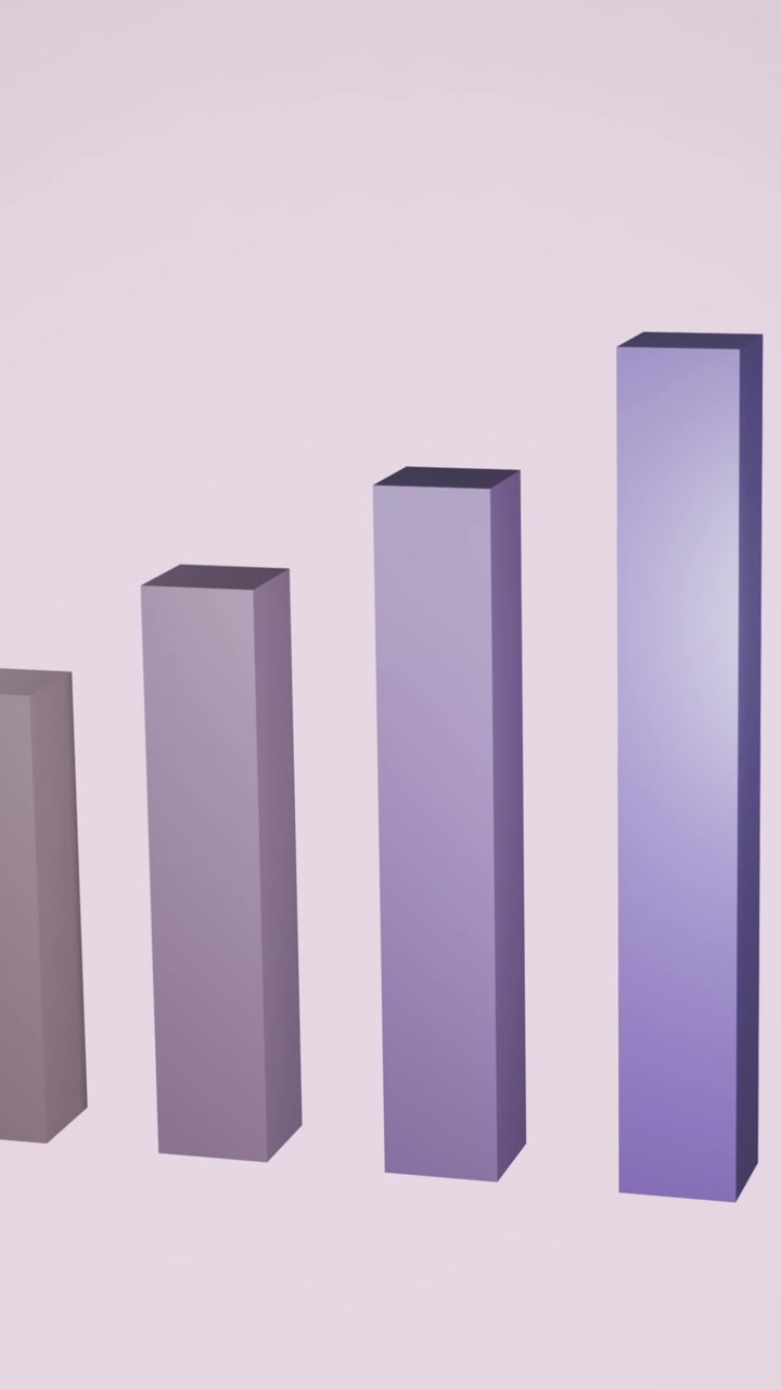 Animazione di elaborazione di dati finanziari su sfondo viola chiaro