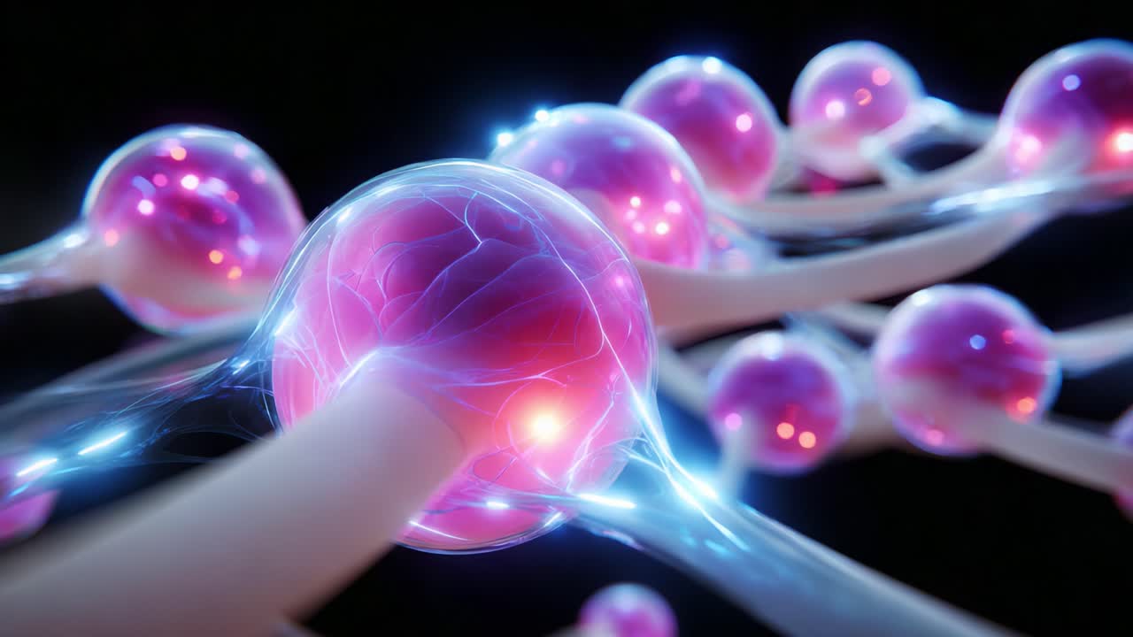 Intricate Connections of Electric Neurons: A Stunning Visualization of Light-Emitting Neural Cells Displaying Dynamic Interactions Through Vibrant Energy Patterns and Cerebral Activity in a Modern Artistic Representation