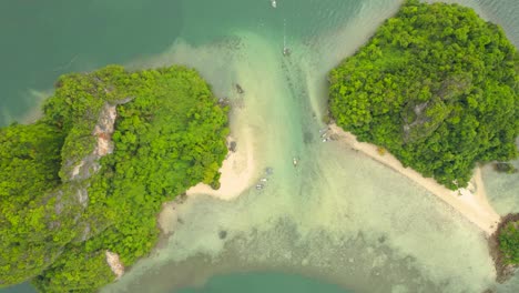 top-down perspective showcasing the pristine tropical islands of koh pakbia, thailand