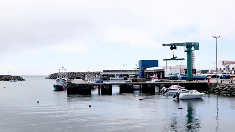 muelle de pesca de sao mateus da calheta en la isla de terceira en azores, portugal