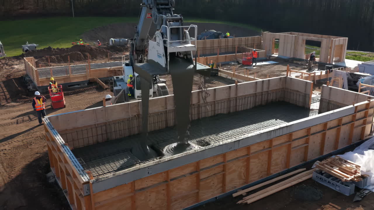 Concrete Pouring at a Construction Site