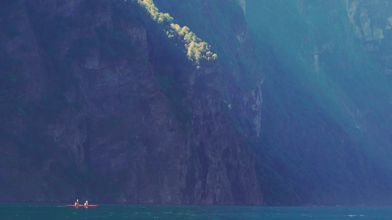 Kayaking in the Geiranger fjord, Norway