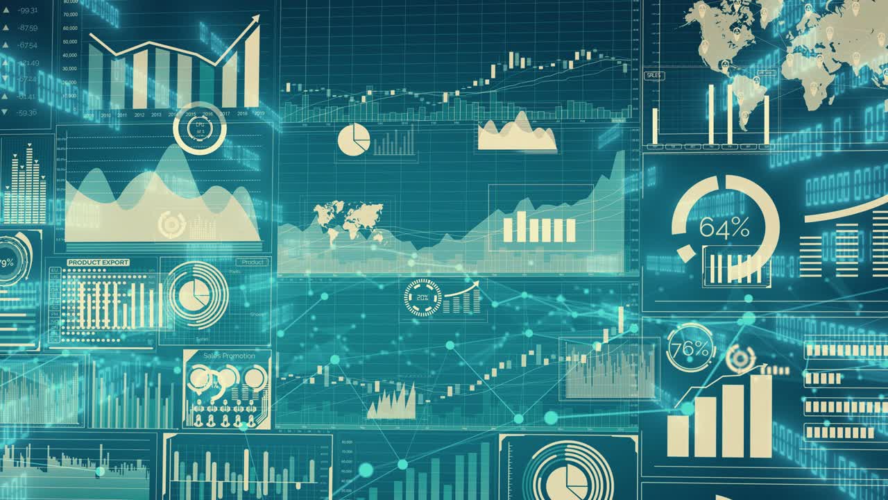 Imaginative visual of business data and financial figures graphic