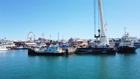 cruising into the harbour of the v-a waterfront in cape town, south africa