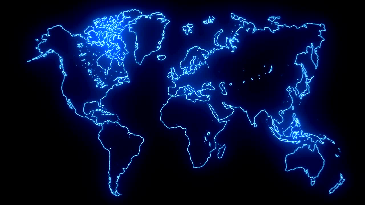 fondo abstracto con mapa del mundo futurista