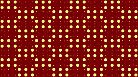 red background with yellow polka dots