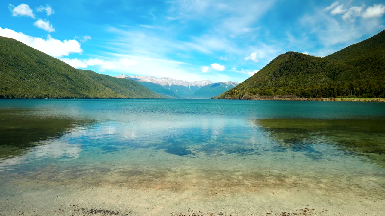 ロトロア湖の美しさ - 麗な水域と周辺の風景を展示する広角景色