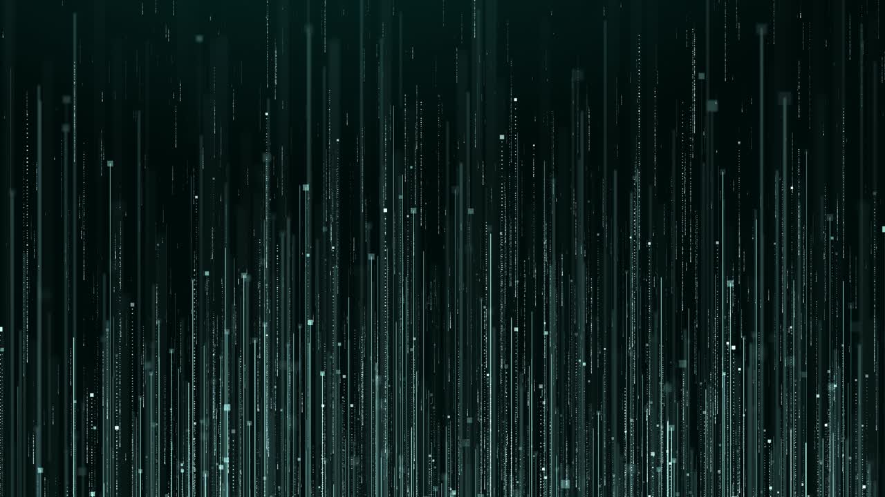 Futuristic Flowing Lines and Glowing Particles in Digital Cyberspace Background