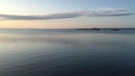 calm morning sea and the bon ami rocks