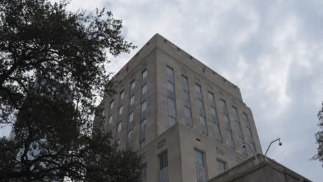 establishing shot of the houston city hall building-12