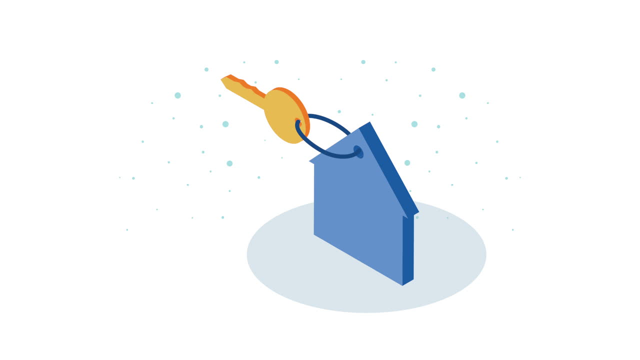 animación de estilo isométrico de bienes raíces