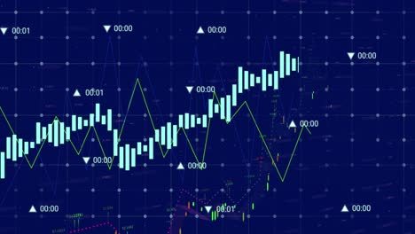 Animation-of-financial-data-processing-on-black-background