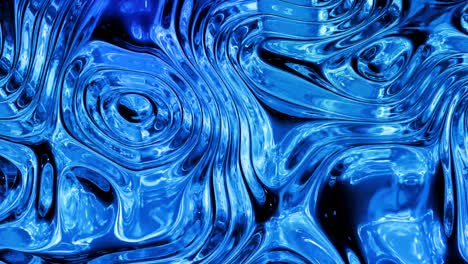 looped abstract liquid background with wavy sparkling pattern on shiny glossy surface. viscous blue fluid like surface of foil or brilliant glass. beautiful creative festive backdrop. simple bright bg