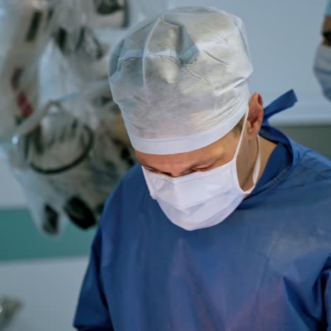 process of surgery operation using medical equipment. surgeon in operating room with surgery equipment