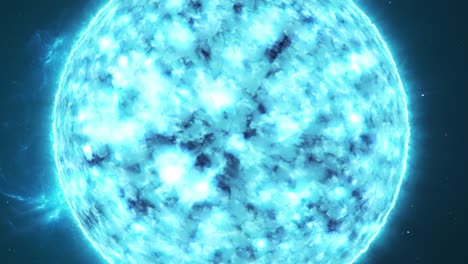 primer plano de un cuerpo celeste radiante una estrella azul en el espacio exterior