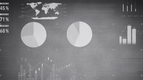 Animación-Del-Procesamiento-De-Datos-Estadísticos-A-Través-De-La-Red-Grid-Sobre-Fondo-Gris.