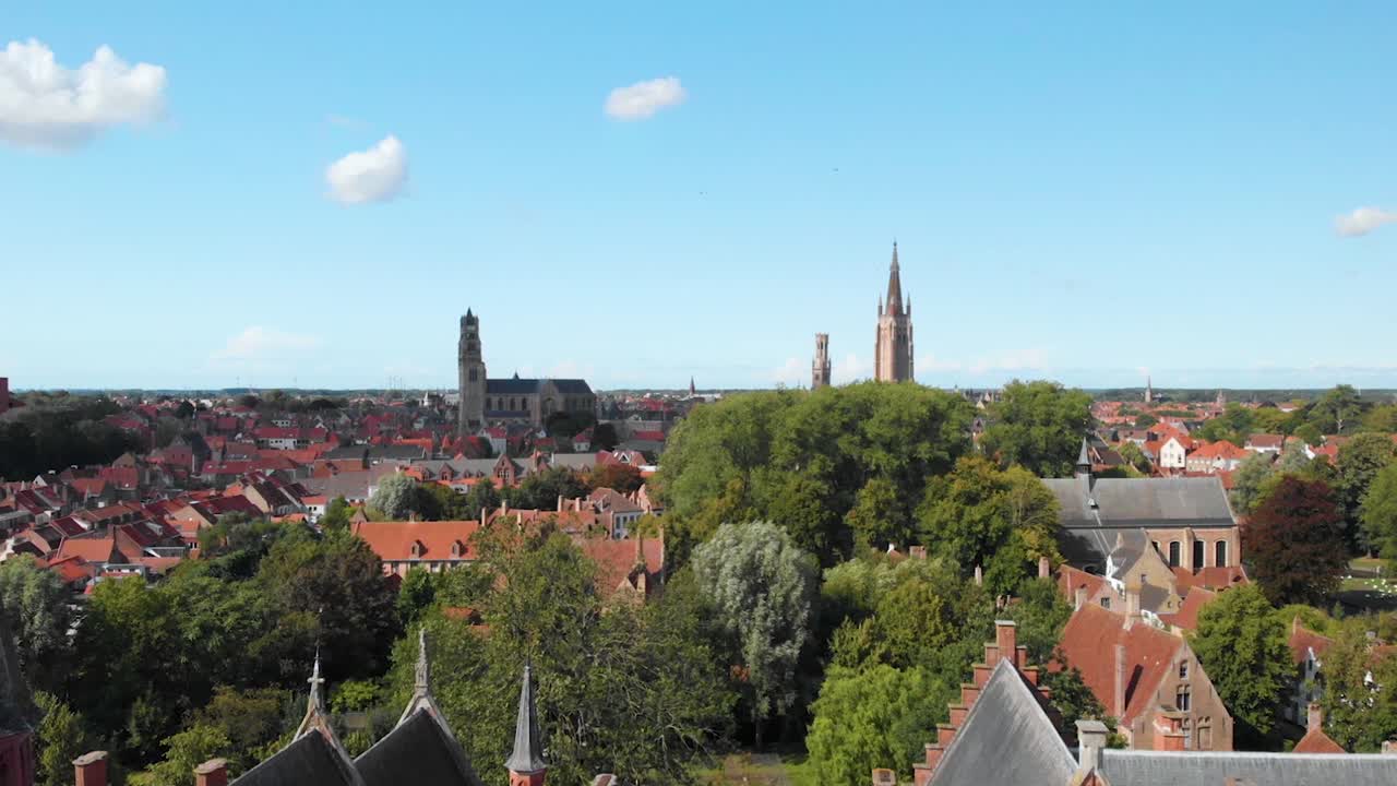 Stunning aerial of traditional architecture in Belgium, European culture, UNESCO