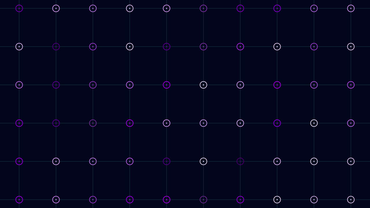 그리드 선이 있는 녹색 네온 링 및 도트 패턴