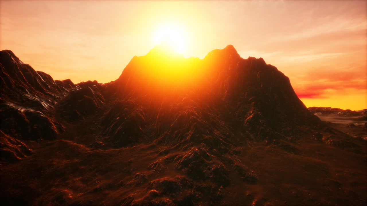 puesta de sol en el valle rocoso