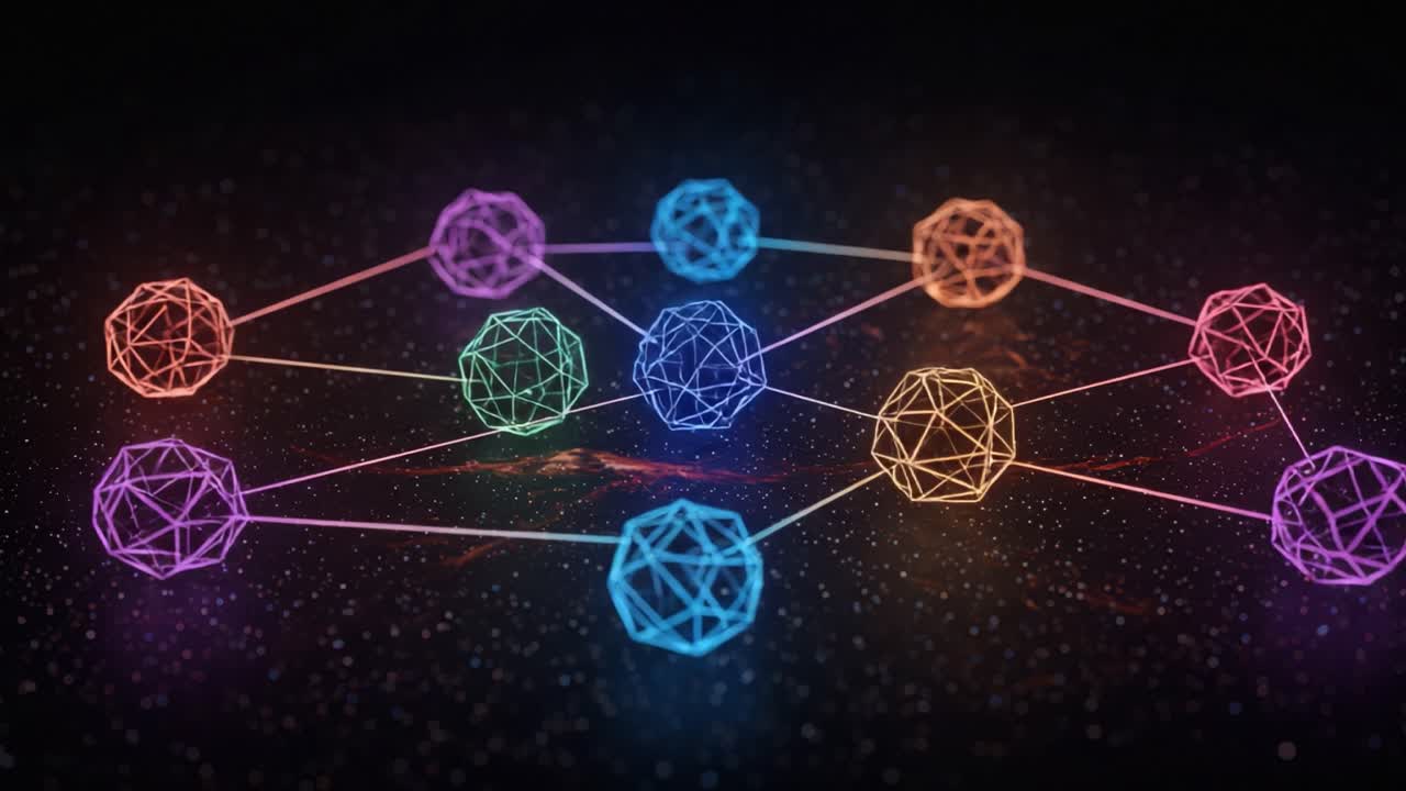 Exploring the Connections: A Vibrant Representation of Geometric Structures and Their Interconnectivity in a Digital Cosmos