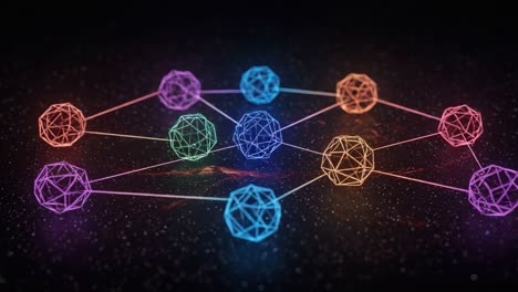 exploring the connections: a vibrant representation of geometric structures and their interconnectivity in a digital cosmos